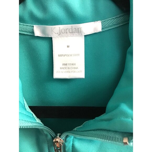 K. JORDAN- WOMENS GREEN FULL ZIP-UP TRACK JACKET SIZE MEDIUM K. JORDAN - Picture 3 of 6